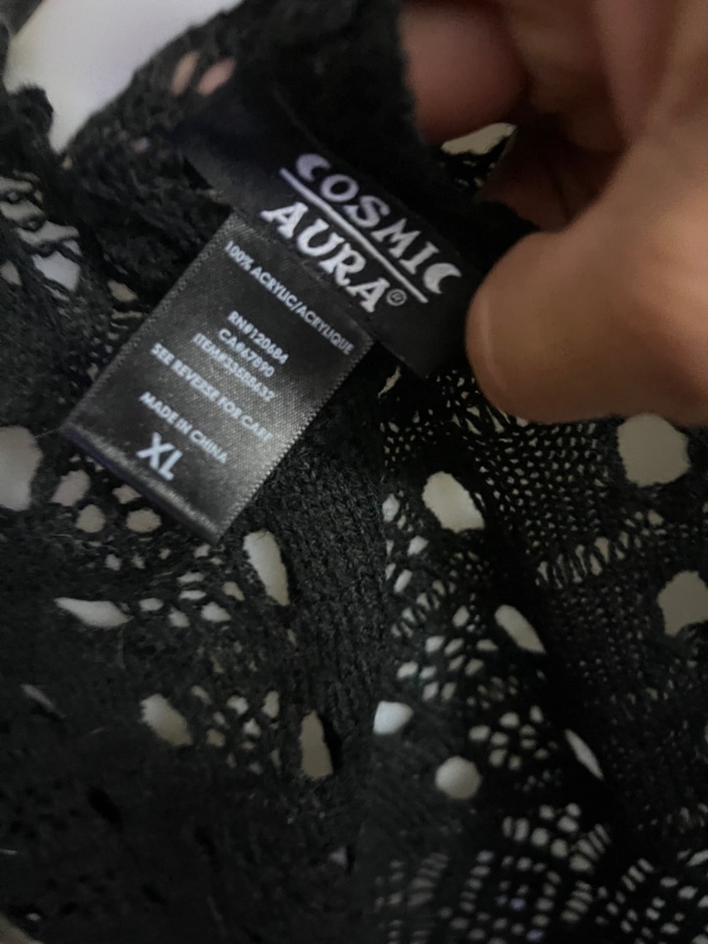 Goth Witchy Cosmic Aura Crop Shrug Bell Sleeve Top XL - Picture 6 of 6